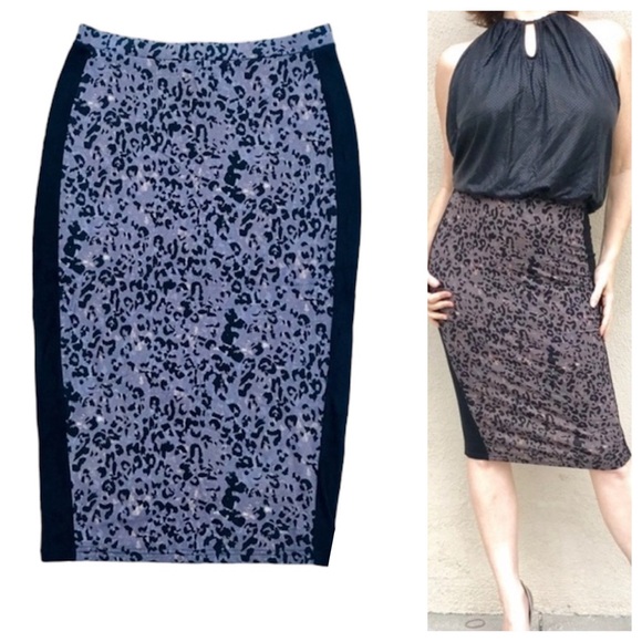 Trouve Dresses & Skirts - TROUVE leopard print SKIRT black tube pencil bodycon Women’s Nordstrom long M